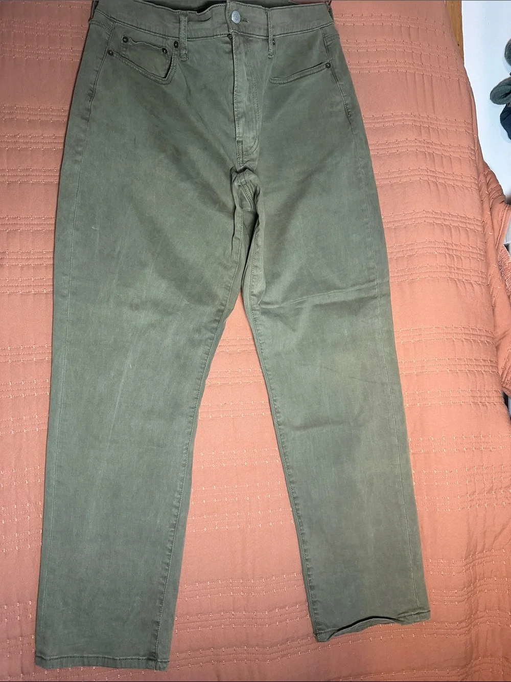 Lucky Brand Olive Green Slim Chinos for Men